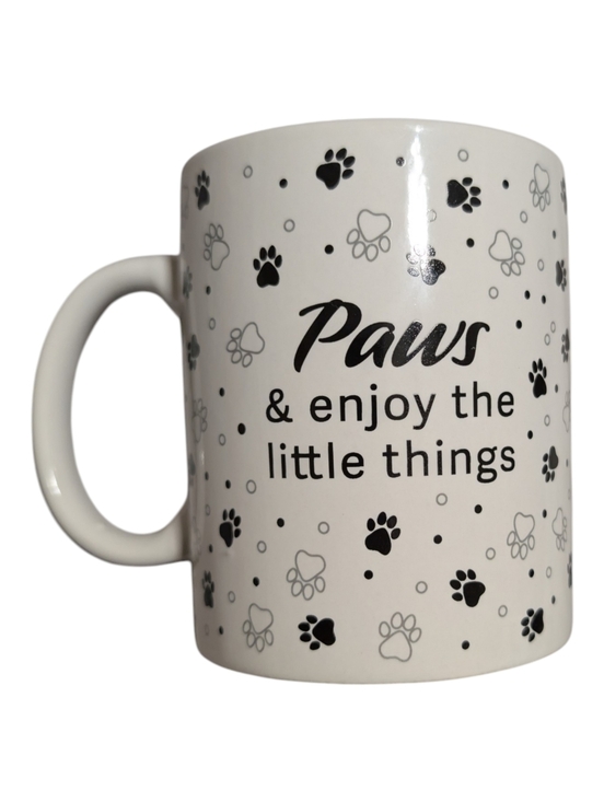 Other - Paws & Enjoy the Little Things White Paw Print Mug